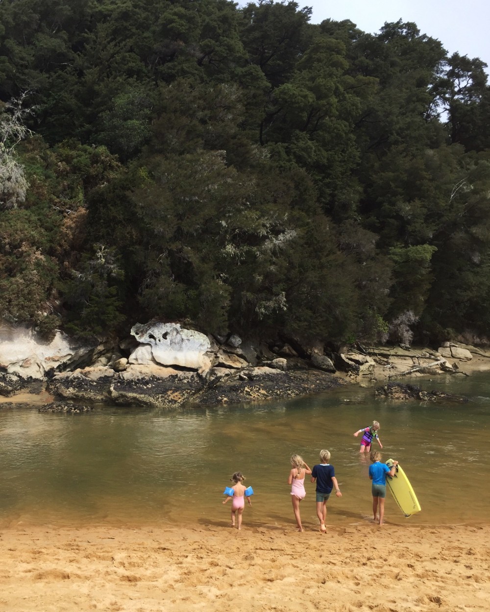 kids swimming in estuary