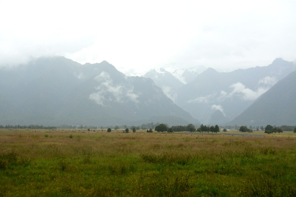 mountains from Lake Matheson