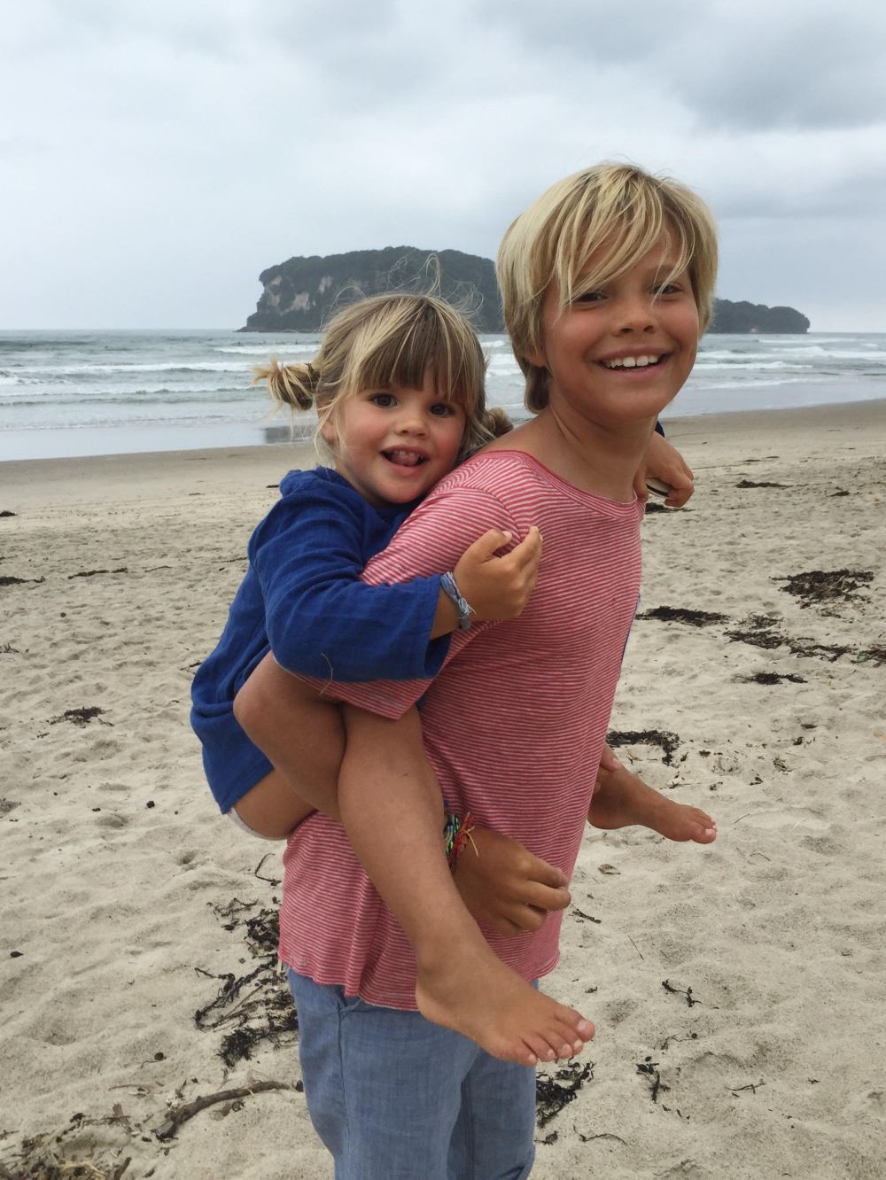 Easton carrying Marlow