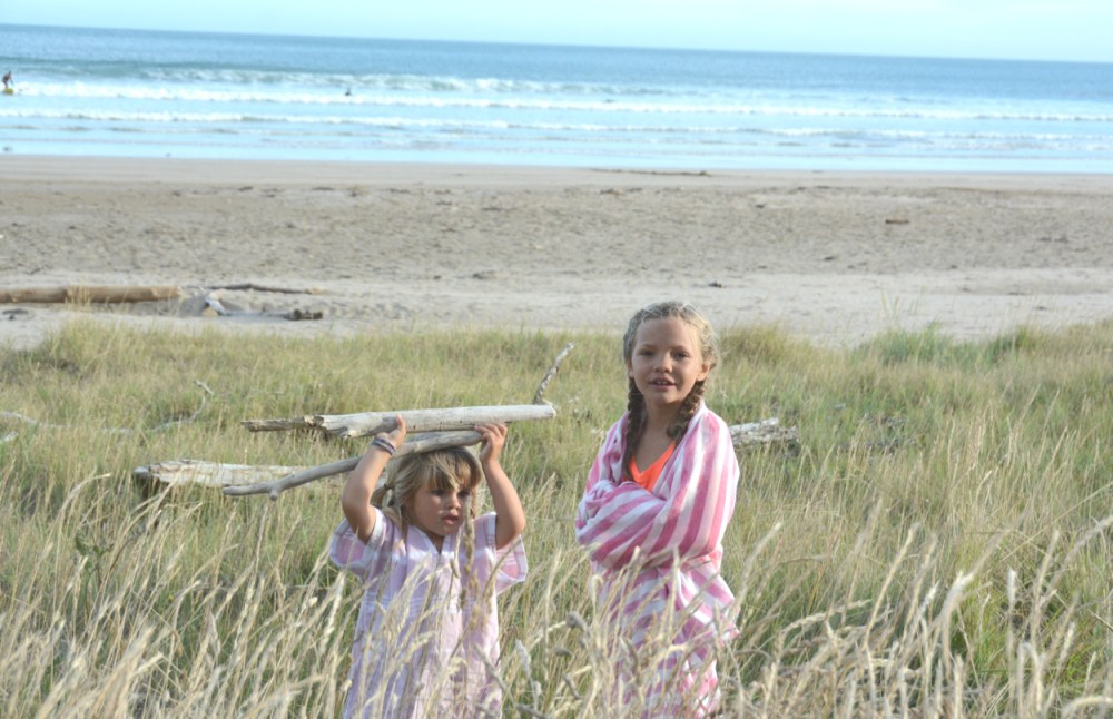 Ivy and Marlow in Makarori beach