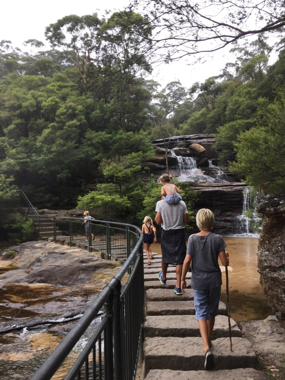 walking across the top of Wentworth Falls