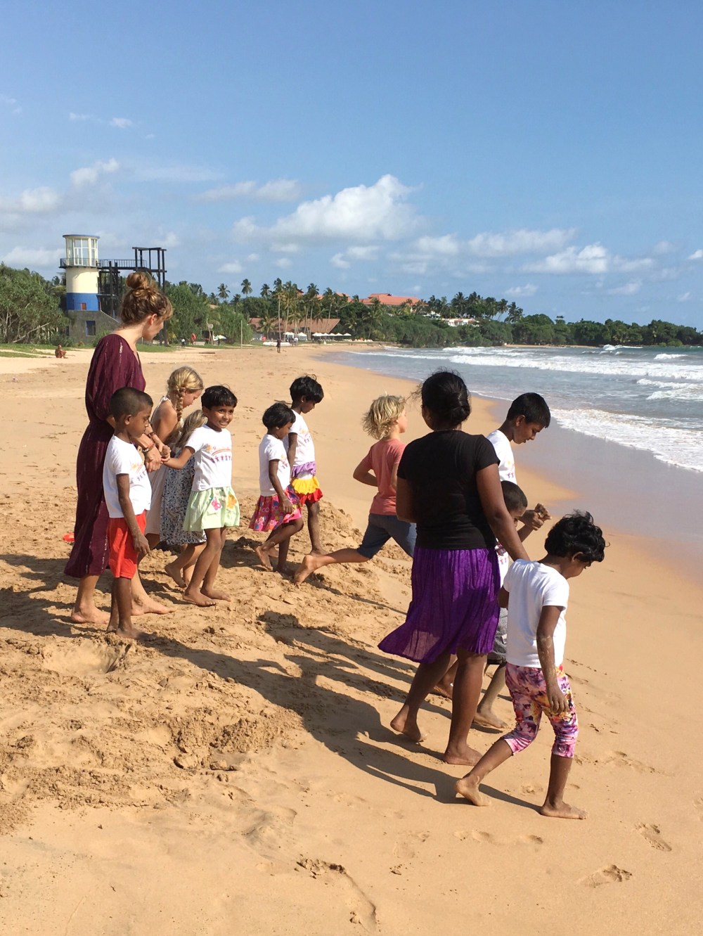 at the beach with the children from the rainbow centre