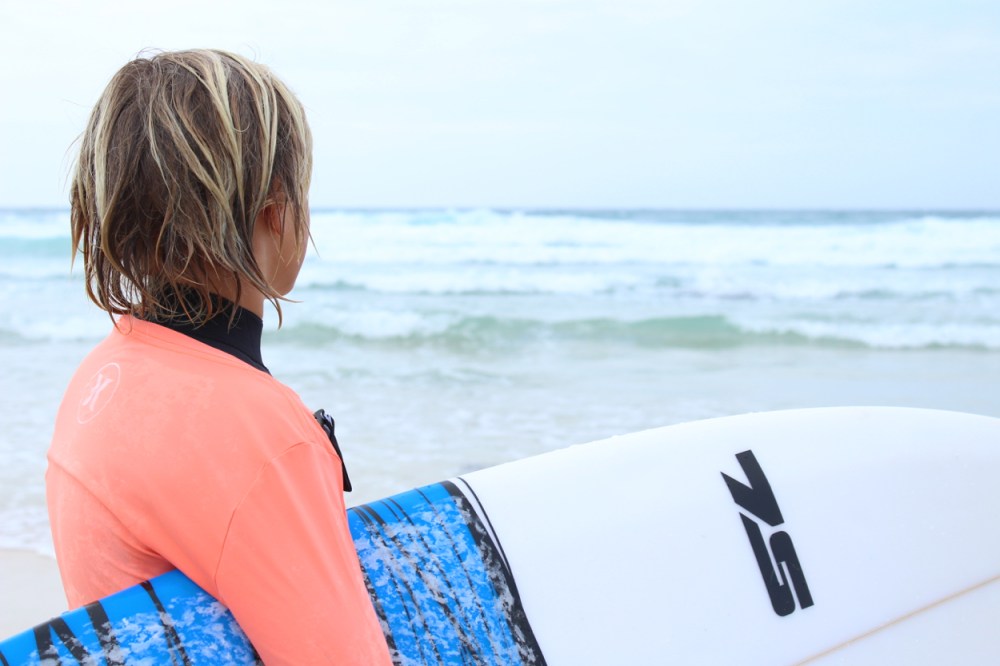 Easton and surf board